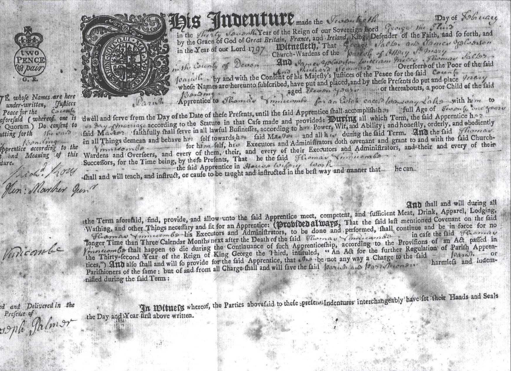 Indenture - Mary B
</center>
<p><center>
Indenture of <a href=